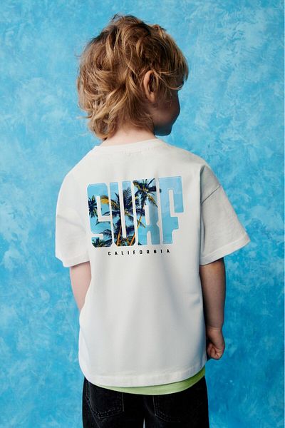 The Champ Clothing Детска тениска с щампа „Бяла сърф Калифорния“