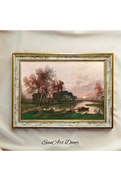 Sanart Pictură de epocă cu cadru, pictură în ulei, pictură înrămată, decor ar...