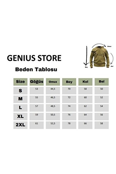GENIUS STORE Ανδρικό Polar Outdoor Hooded Kombat Tactical Fleece