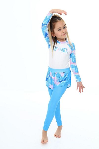 PODIUM GYM Noul sezon SUMMER UV Protect Printed Long Leggings și pantaloni scurți pentru fete Hashema-costume de baie