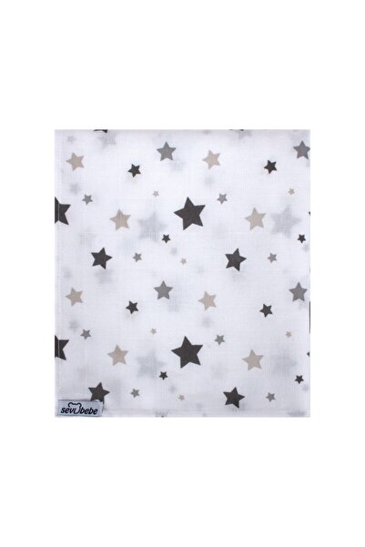 Sevi Bebe قماش موسلين منقوش متعدد الأغراض 50x70 Art-328 Starburst Gray