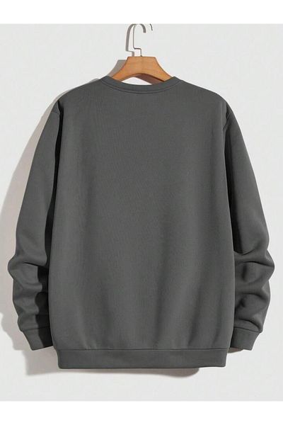 CAST COLLECTİON Φούτερ με στάμπα Unisex Dark Grey Crew Neck Los Angeles