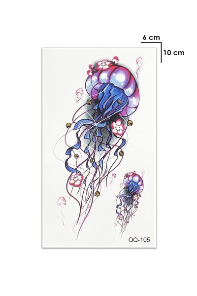 Hilvera Renkli Deniz Anası Göğüs Geçici Dövme Tattoo