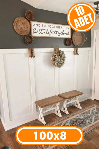 Yıldırım's Home İskandinav Duvar Çıtası 100x8 cm 1 Paket (10 ADET), Çocuk Odası Duvar Dekorasyonu, Duvar Çıtası