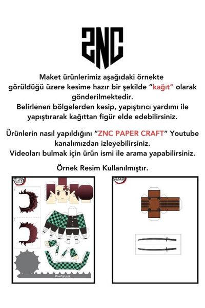 ZNC Sanemi Shinazugawa - Demon Slayer - Kesime Hazır Kağıt Maket, Çocuklar ve Yetişkinler İçin Uygun