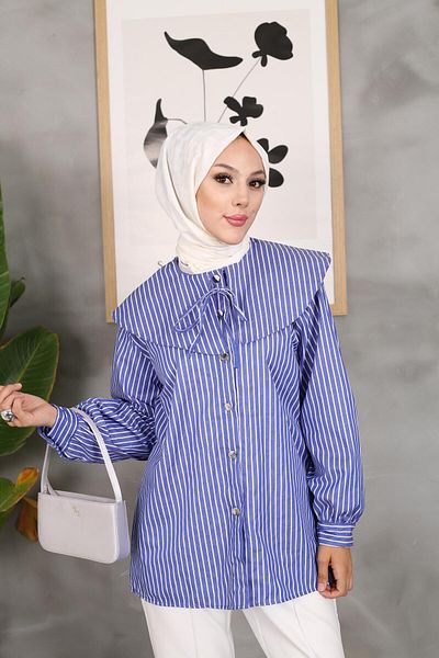 Nergis Neva Butik Sailor Collar Striped Tunic