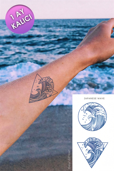 BP Tattoo 1 Ay Kalıcı Japanese Wave Tattoo Okyanus Dalgası Dövme