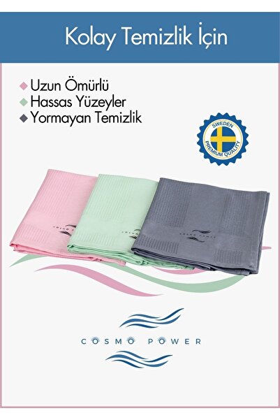 cosmopower Mikrofiber 40x60cm 3 Adet Sihirli Bez Ayna,tv,cam Mutfak Banyo Bezi Renkleri