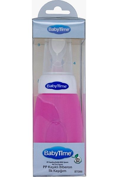 Babytime Baby Feeding Bottle with Spoon Pink Bt086