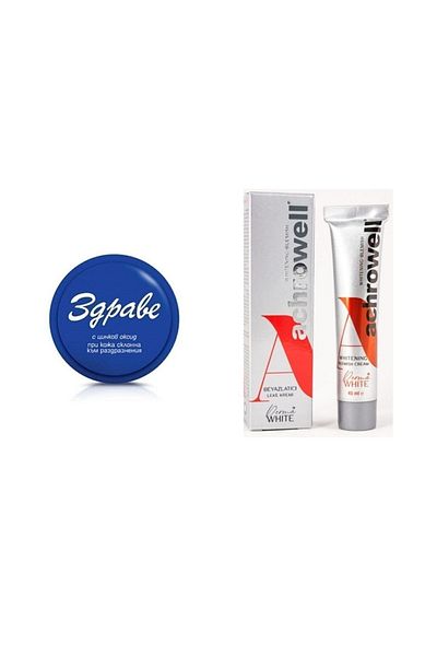 ZDRAVE Cream Colored Acne and Achrowell Whitening Blemish Cream