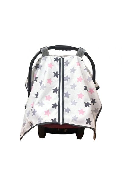 Jusso Grey-Pink Carrying Chair with Star Pattern Zipper
