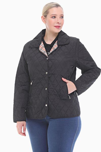 VETRE Large Size Bb Black Seasonal Quilted Coat 1039