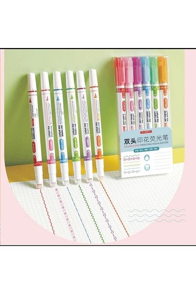 Limmy 6 Shape Patterned Cylinder Drawing Pen