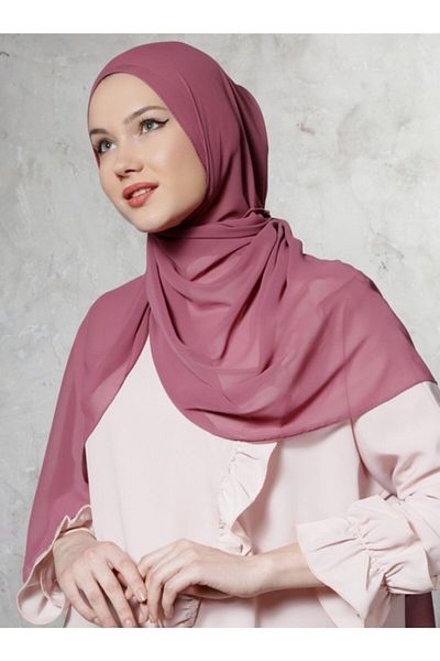 Differenza Σάλι κρεπ σιφόν Dark Rose Dried