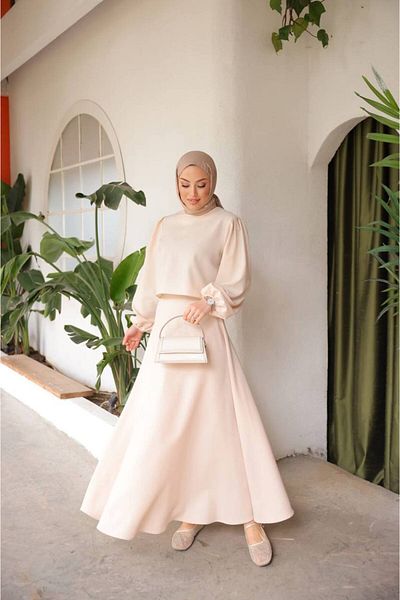 Moda İkra Hijab Skirt and Blouse Set - Women