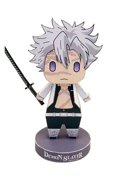 ZNC Sanemi Shinazugawa - Demon Slayer - Kesime Hazır Kağıt Maket, Çocuklar ve Yetişkinler İçin Uygun