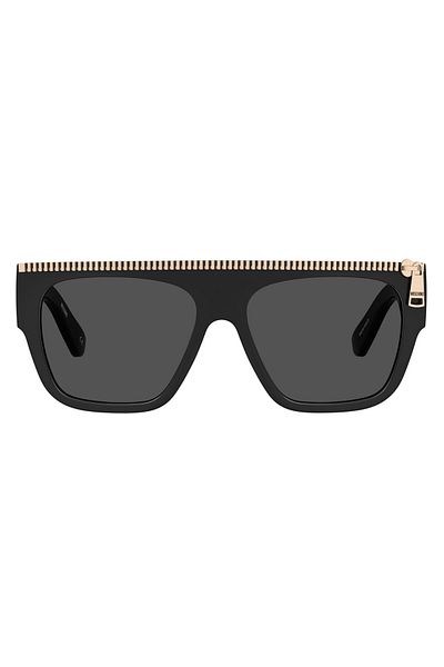 Moschino Moschino Mos165/s807ir56 Unisex Black Sunglasses - Smoked Lens, Uv400 Protection