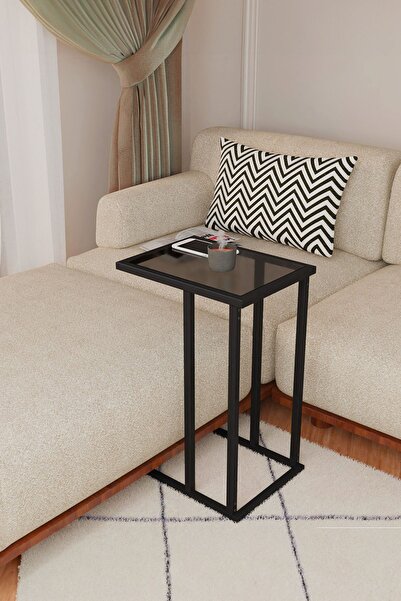 Durusilya Mobilya Camlı C Ayak Sehpa Zigon Sehpa Yan Sehpa