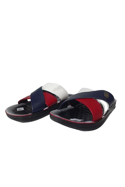 NİTMAX Nitmax Men's Slippers - Navy Blue-red, Cross Soft Autopedic Sole, Daily Use, ntmaxx68-10