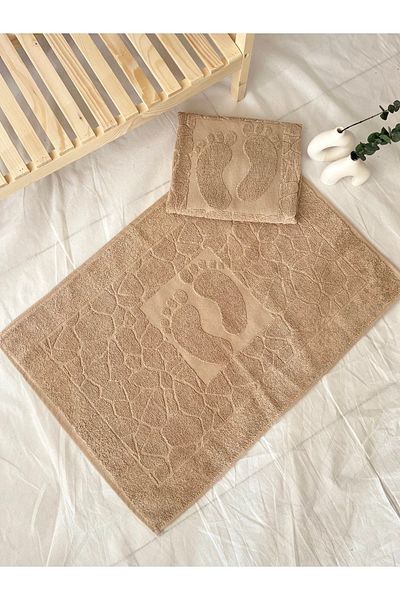 KAMİZ 50X70 Foot Towel, Foot Mat, Cotton Bath Mat, Foot Patterned Mat Towel