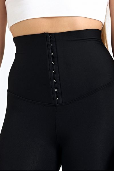 BANEGA High Waist Women's Biker Corset Leggings - Agraphed and Gathering