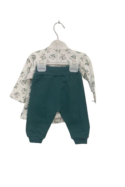 Aziz Bebe Baby Girl Suit with Ribbon Bow and Scallop Collar