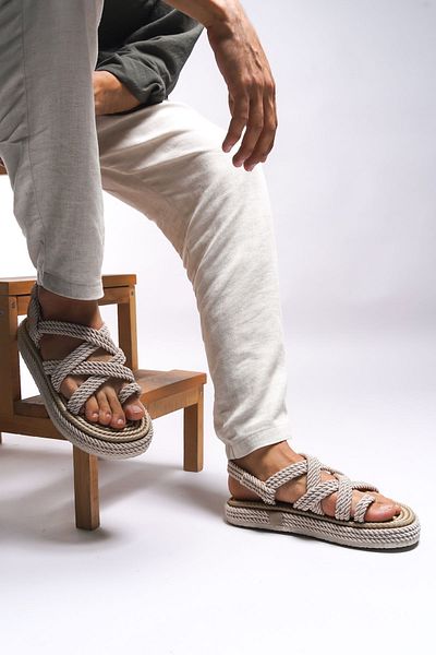 Riccon Heilrith Beige Herrensandalen -0012102 Modell