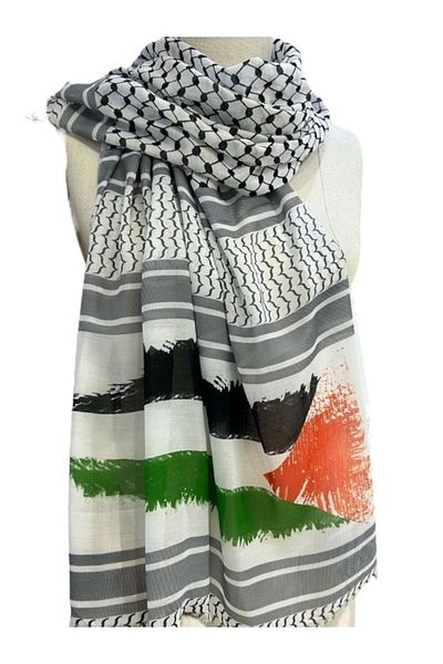 MODA ŞAHNUR Şal cu steagul Palestinei