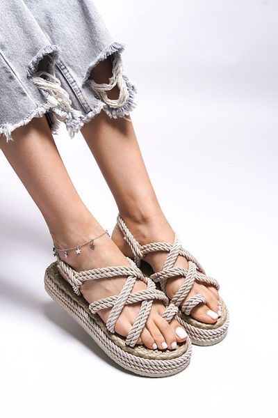 Riccon Edlivren Beige Damensandalen -0012101 Modell