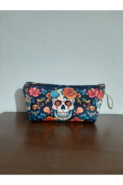 owl bag Несесер за моливи с мотиви от рози и черепи - чантичка за грим