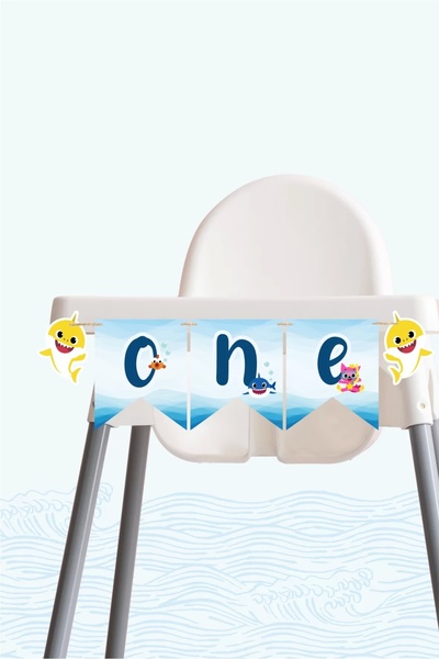 neşeli günlerim لافتة واحدة تحمل عنوان Baby Shark *ورقة سميكة