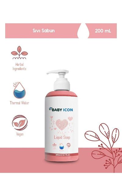 Baby İcon Perfume-Free Natural Strawberry Scented Liquid Soap 200 ml