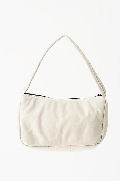 Rays 9203 Model Embroidered Cream Baguette Bag