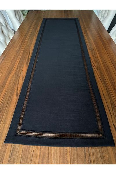 NURHAN HOME COLLECTION Runner de masă din stofă de in negru Kolberli
