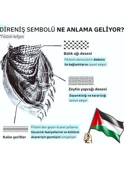 MODA ŞAHNUR SHAL με παλαιστινιακή σημαία μοτίβο
