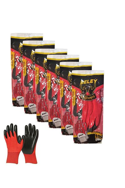 BELEY Zebra Gloves 6 pcs -red