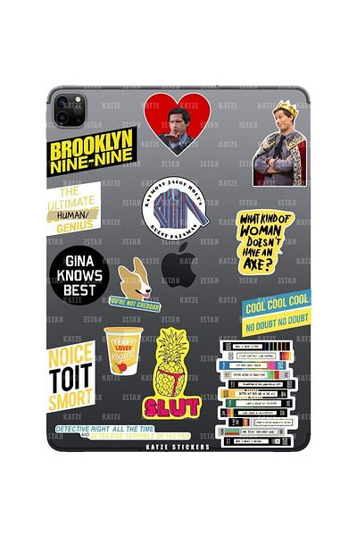 Katze Stickers Σετ αυτοκόλλητων tablet για φορητό υπολογιστή με θέμα Brooklyn 99 14 τεμαχίων