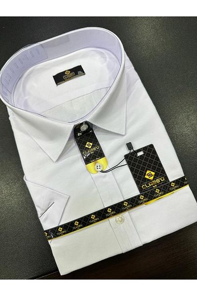CLASSO White Battal Size Short Sleeve Shirt