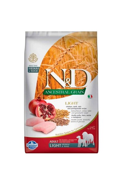 N&D Nd Düşük Tahıllı Light Medium Maxi Tavuklu Köpek Maması 2.5 Kg