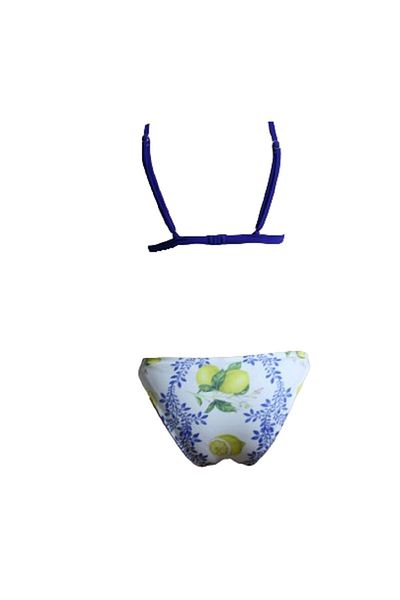 LU Lunita Lemon Leaf Patterned Triangle Bikini Set - Women