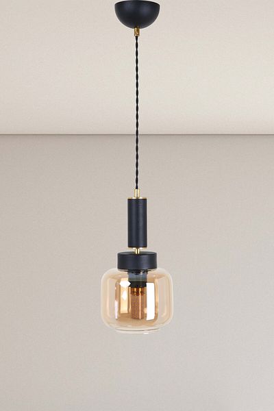 MŞ Aydınlatma Hector Black Gold - Honey Glass Chandelier Pendant Lamp