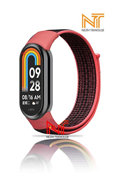 Nezih Case Xiaomi Mi Band 8 / 9 / 10 Uyumlu Hasır Kumaş Tasarım Renkli Spor K...