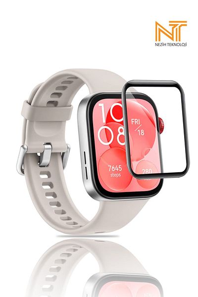 Nezih Case واقي شاشة مرن معزز ومتوافق مع هاتف Huawei Watch Fit 3