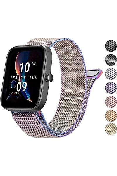 Nezih Case ل Amazfit GTS / GTS 2 / GTS 2 Mini / GTS 2e / GTS 3 / GTS 4 Mini / GTS 4 سلك معدني شبكي ميلانو