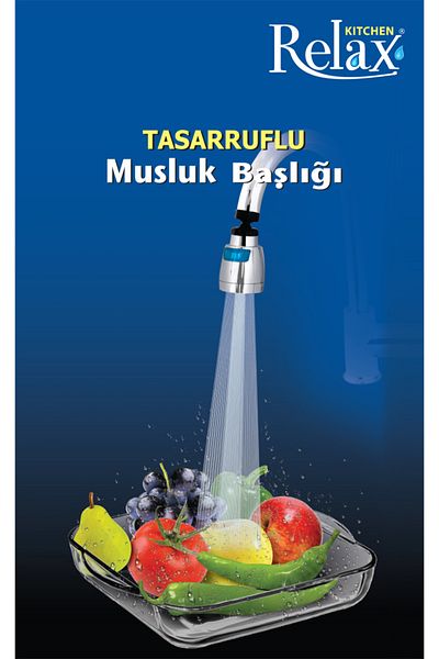 Relax Kitchen Energy Saving Tap Head with Mineral Stone and Strainer Filter - 360 Degree Purification