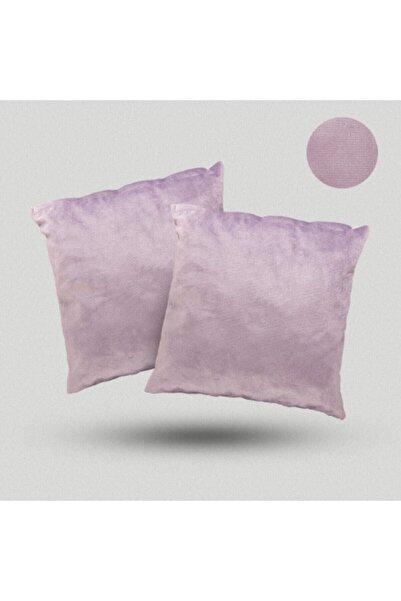 Markimo Home Kadife Dokulu Kırlent Yastık Minder Kılıfı 2 ADET Lila  45x45cm