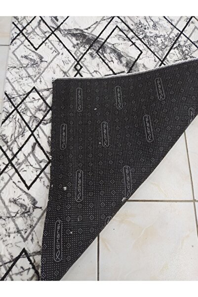 Dinarsu Marsel Gray Washable Gel Based Non-Slip Carpet and Runner