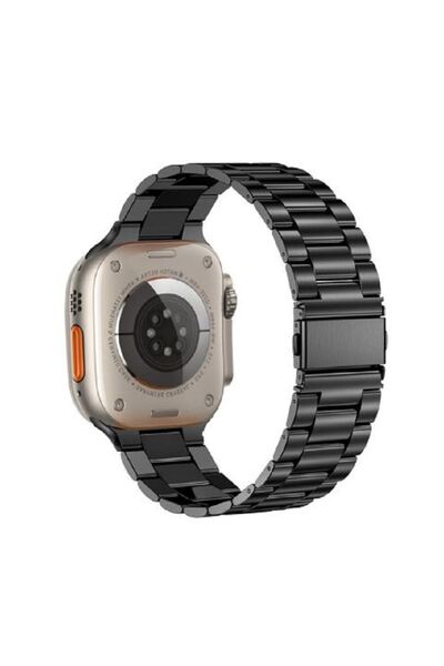 Nezih Case Apple Watch Ultra / Ultra 2 49mm Uyumlu Paslanmaz Çelik Baklalı Me...
