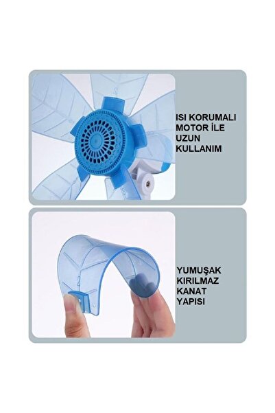 ARBIX Mini Vantilatör Klipsli Masaüstü Duvara Montaj Fan 5 Kanatlı 220 Volt 12watt Tasarruflu