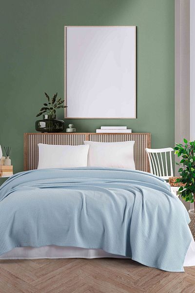 MirCotton Pătură dublă ușoară și respirabilă în fagure - 100% bumbac